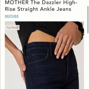 MOTHER Dazzler High Rise Straight Ankle Jeans.